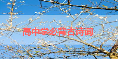 高中学必背古诗词 