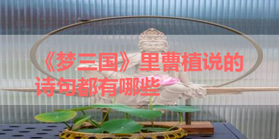 《梦三国》里曹植说的诗句都有哪些 