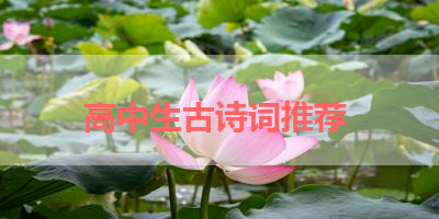 高中生古诗词推荐 