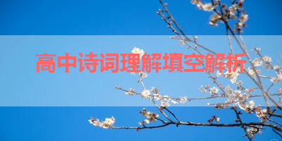 高中诗词理解填空解析 