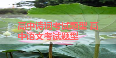 高中诗词考试题型 高中语文考试题型 