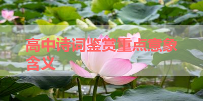 高中诗词鉴赏重点意象含义 