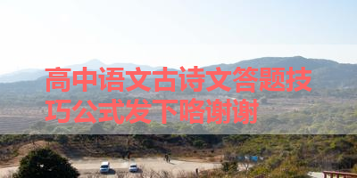 高中语文古诗文答题技巧公式发下咯谢谢 