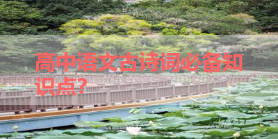 高中语文古诗词必备知识点？ 