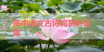 高中语文古诗词赏析全集 
