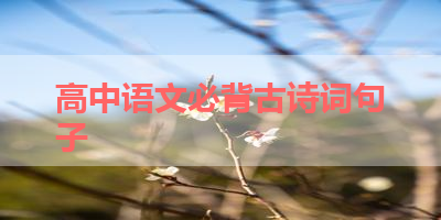 高中语文必背古诗词句子 