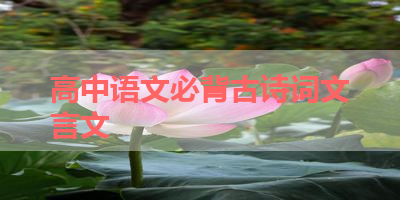 高中语文必背古诗词文言文 