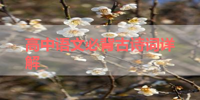 高中语文必背古诗词详解 