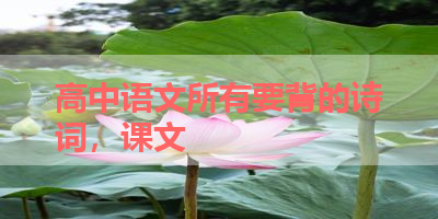 高中语文所有要背的诗词，课文 