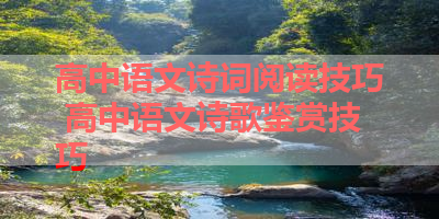 高中语文诗词阅读技巧 高中语文诗歌鉴赏技巧 