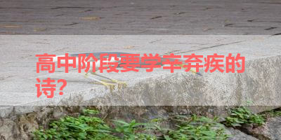 高中阶段要学辛弃疾的诗？ 