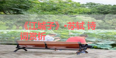 《江城子》·苏轼 诗词赏析 