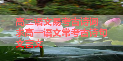 高二语文易考古诗词 求高一语文常考古诗句文言文 
