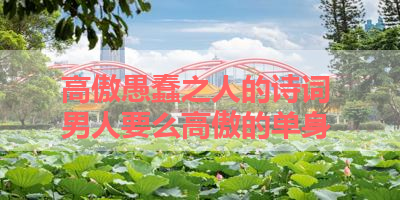 高傲愚蠢之人的诗词 男人要么高傲的单身