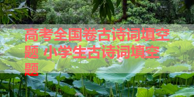 高考全国卷古诗词填空题 小学生古诗词填空题