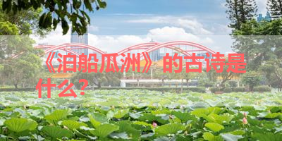 《泊船瓜洲》的古诗是什么？ 