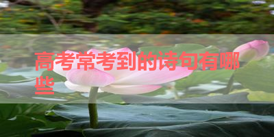 高考常考到的诗句有哪些 