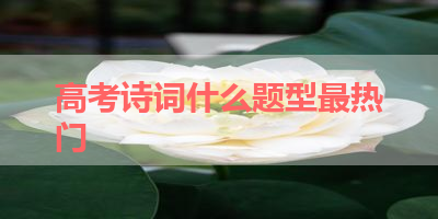高考诗词什么题型最热门 