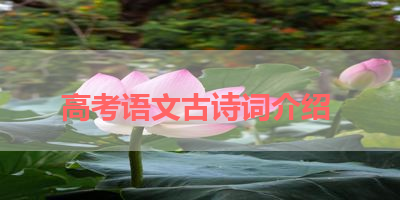 高考语文古诗词介绍 