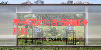 高考语文的古诗词都考那些 