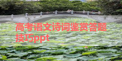 高考语文诗词鉴赏答题技巧ppt 