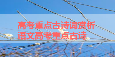 高考重点古诗词赏析 语文高考重点古诗 