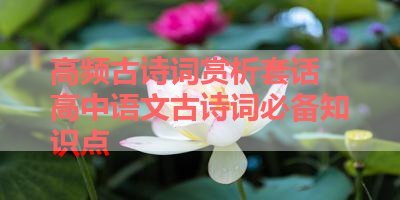 高频古诗词赏析套话 高中语文古诗词必备知识点 
