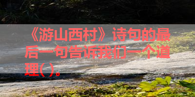 《游山西村》诗句的最后一句告诉我们一个道理( )。 
