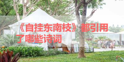 《自挂东南枝》都引用了哪些诗词 