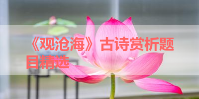 《观沧海》古诗赏析题目精选 