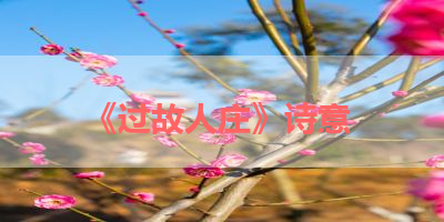 《过故人庄》诗意 