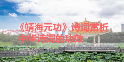 《靖海元功》诗词赏析 中华诗词的功效