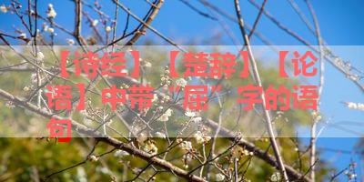 【诗经】【楚辞】【论语】中带“屈”字的语句 