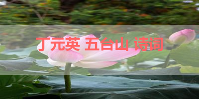 丁元英 五台山 诗词 