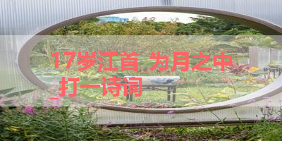 17岁江首_为月之中_打一诗词 