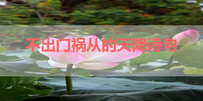 不出门祸从的天降诗句 