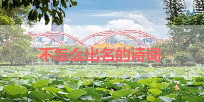 不怎么出名的诗词 