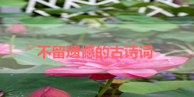 不留遗憾的古诗词 