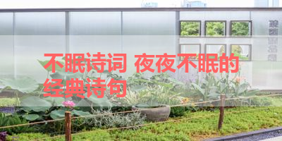 不眠诗词 夜夜不眠的经典诗句 