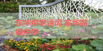 东华中学诗词 东华高级中学