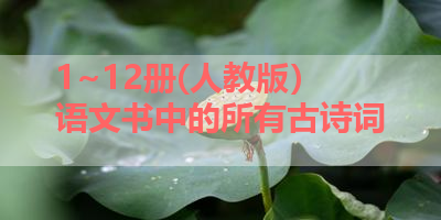 1~12册(人教版）语文书中的所有古诗词 
