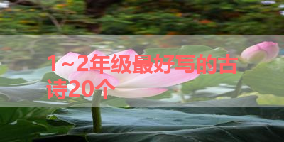 1~2年级最好写的古诗20个 