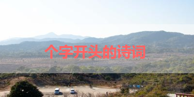个字开头的诗词 