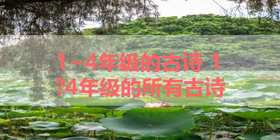 1~4年级的古诗 1?4年级的所有古诗