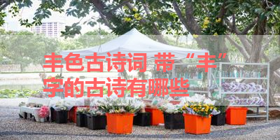 丰色古诗词 带“丰”字的古诗有哪些 