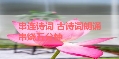 串连诗词 古诗词朗诵串烧五分钟