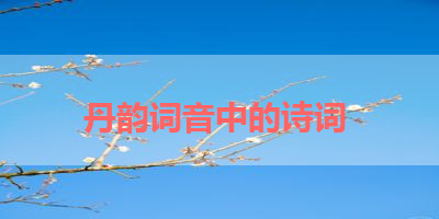 丹韵词音中的诗词 