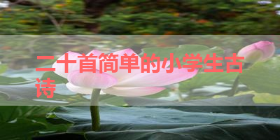 二十首简单的小学生古诗 