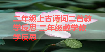 二年级上古诗词二首教学反思 二年级数学教学反思