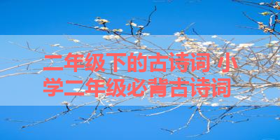 二年级下的古诗词 小学二年级必背古诗词